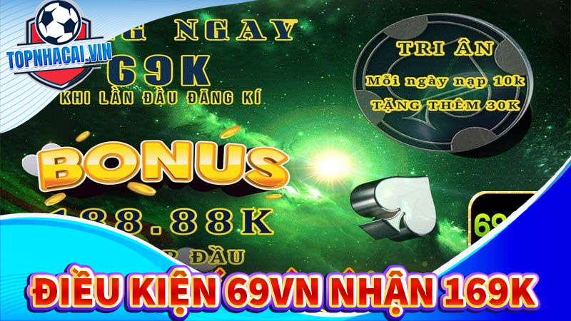 Điều kiện để nhận thành công ưu đãi 69vn nhận 169k